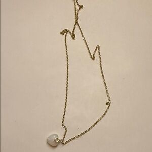 Elegant Gold plated Necklace with Pearl Pendant 16in necklace